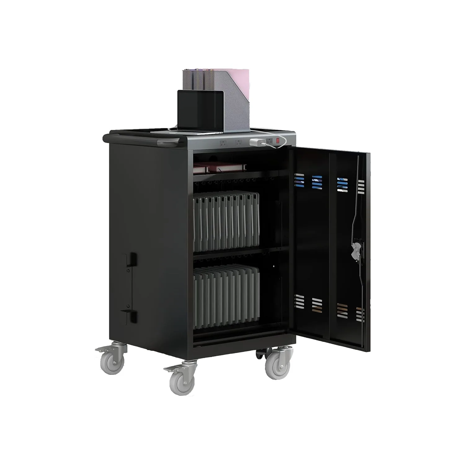 Laptop Tablet Charging Cart Mobile Storage Cabinet