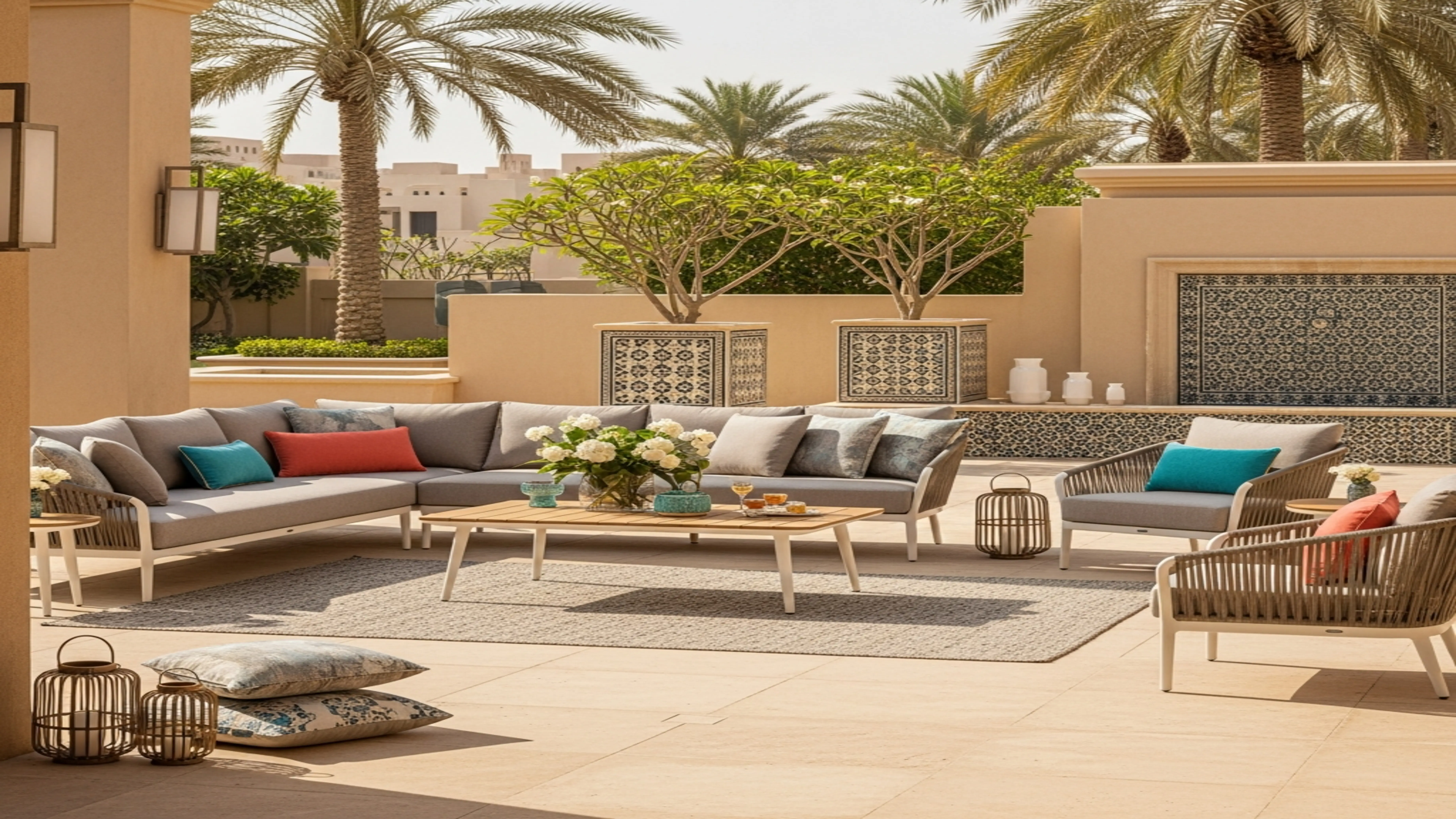 Luxury outdoor furniture in UAE creating a stunning patio space